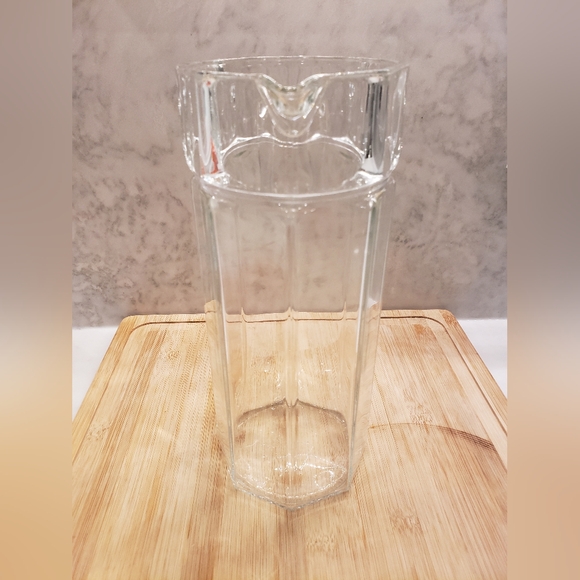 Vintage Octagonal Clear Glass Pitcher - Picture 3 of 7